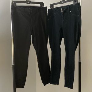 Used 12s torrid jeggings lot of 2 black and dark wash blue denim colors